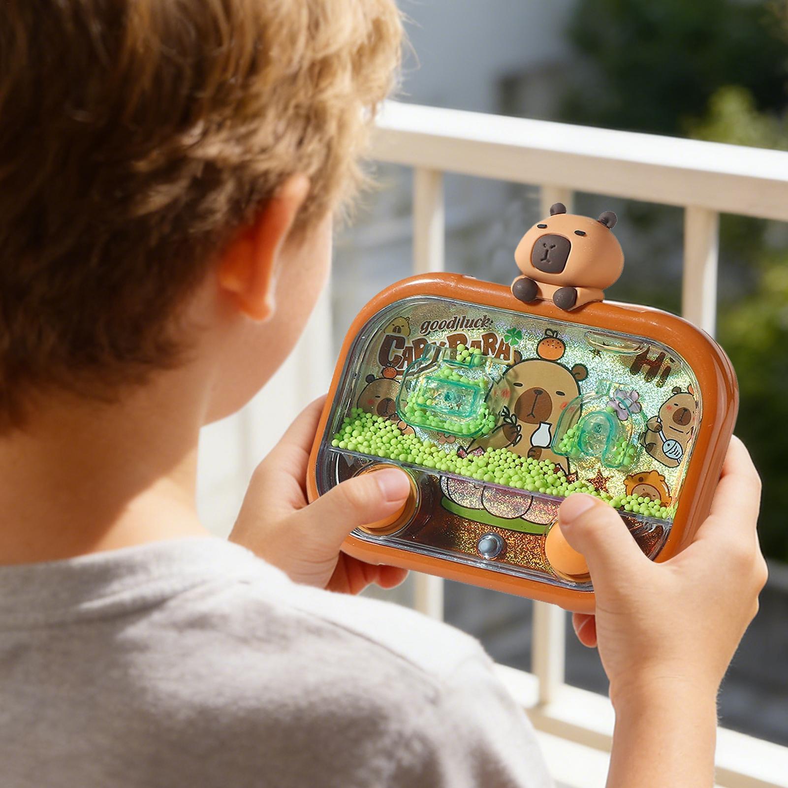 Party Games For Adults And Kids - Capybara Handheld-Wasserspiel mit LED-Licht, Doppelknopf-Perlenwurf-Fidget-Spielzeug, tragbares