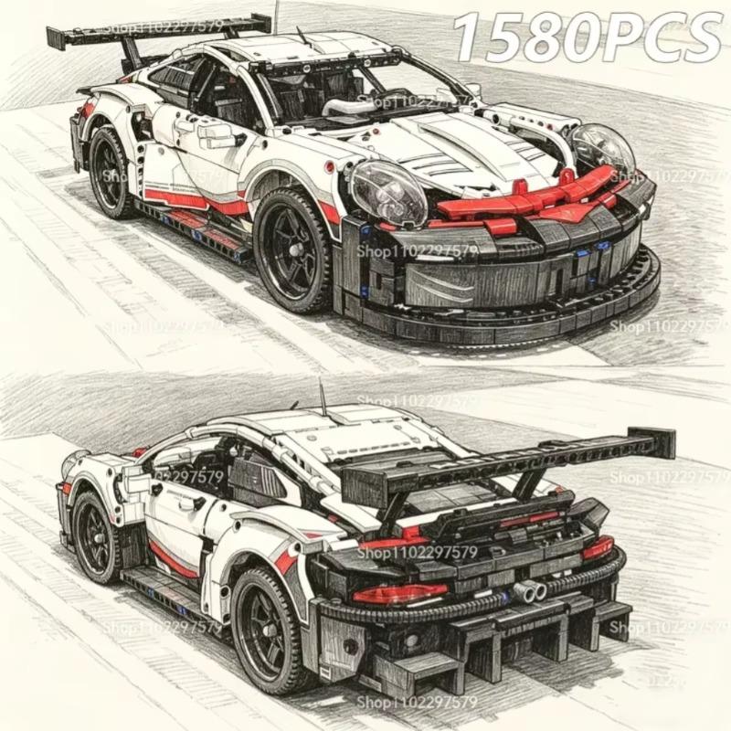 Lego Set Creator - 1580-teiliges Neues Technisches 1:8 Maßstab Rennwagen-Modell,